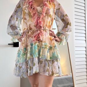 Amazing Brand New Zimmerman Floral Dress with Ruffle Details